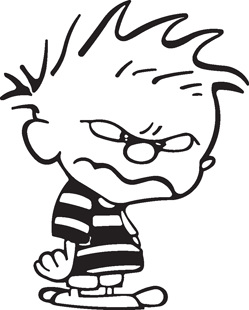 Grumpy Calvin decal